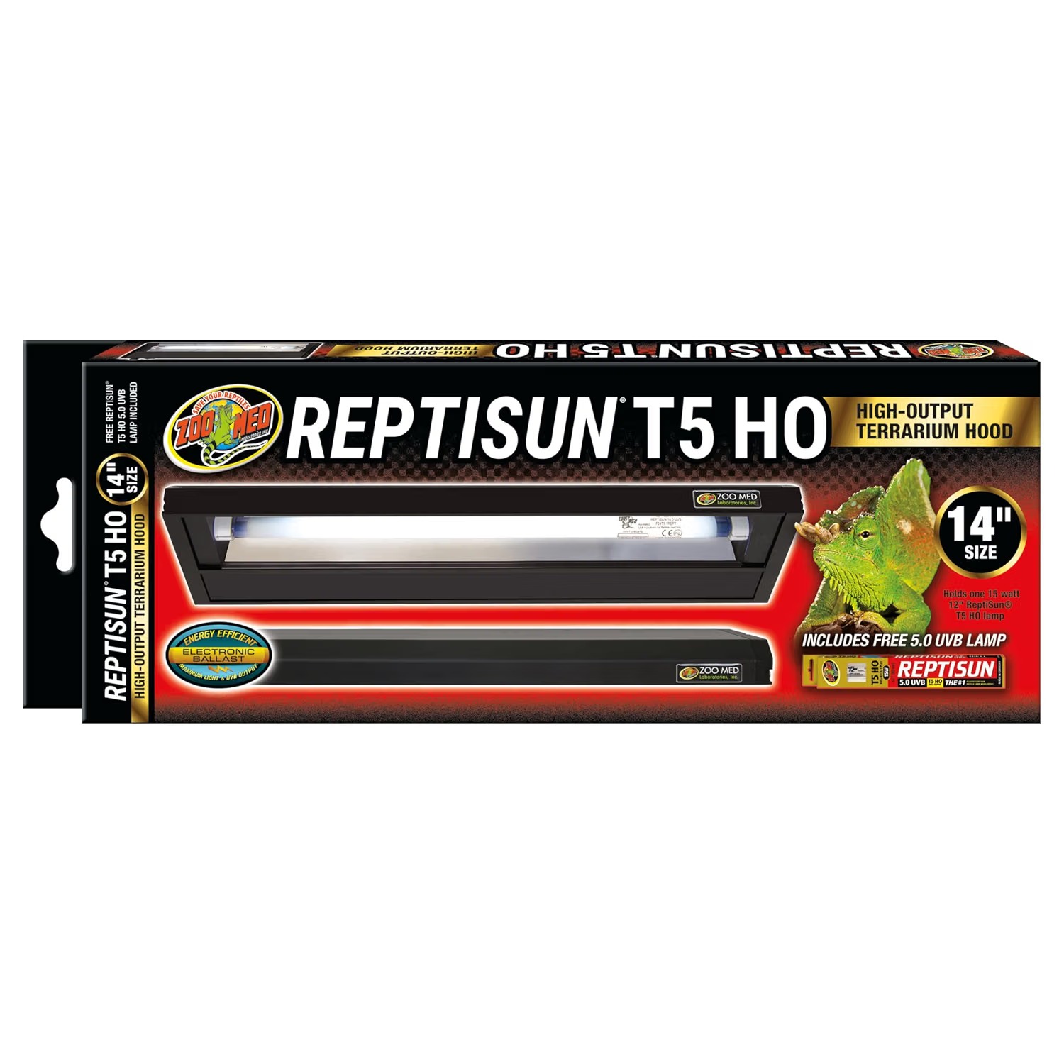 Zoo Med ReptiSun T5 HO terrarium hood 14 inch turtle light with UVB lamp